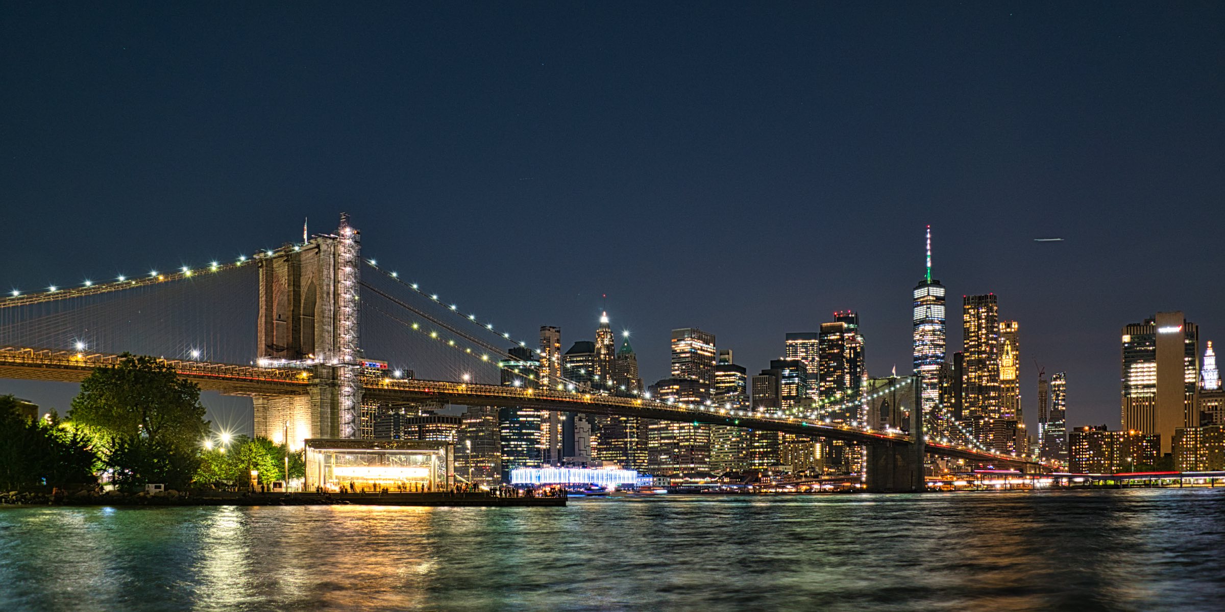 Brooklyn Bridge seen from Pebble Beach